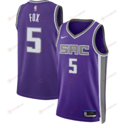 De'Aaron Fox 5 Sacramento Kings 2022/23 Swingman Jersey - Icon Edition - Purple