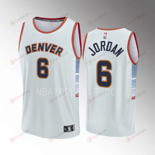 DeAndre Jordan 6 Nuggets Gray Jersey Fast Break Fastbreak 2022-23 City Edition