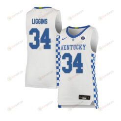DeAndre Liggins 34 Kentucky Wildcats Basketball Elite Men Jersey - White