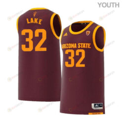 DeQuon Lake 32 Arizona State Sun Devils Retro Basketball Youth Jersey - Maroon