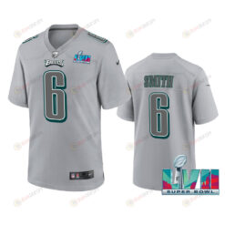 DeVonta Smith 6 Philadelphia Eagles Super Bowl LVII Patch Atmosphere Fashion Game Jersey - Gray