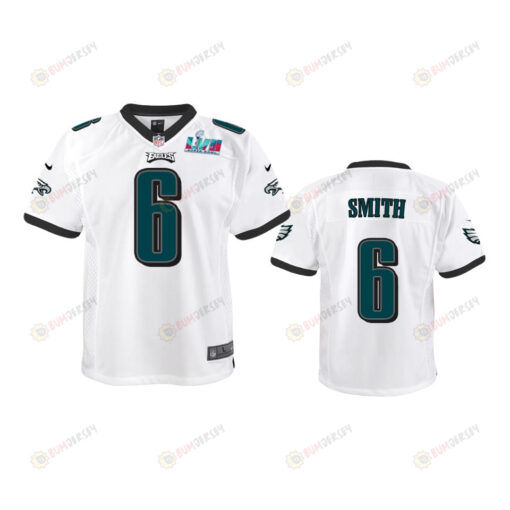 DeVonta Smith 6 Philadelphia Eagles Youth Super Bowl LVII Game Jersey - White