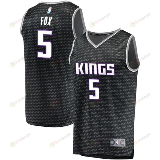 De'aaron Fox Sacramento Kings Fast Break Jersey Black - Statement Edition