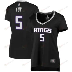 De'aaron Fox Sacramento Kings Women's Fast Break Player Jersey - Statement Edition - Black