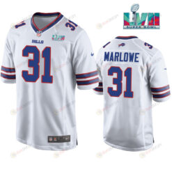 Dean Marlowe 31 Buffalo Bills Super Bowl LVII Away Player Men Jersey - White Jersey