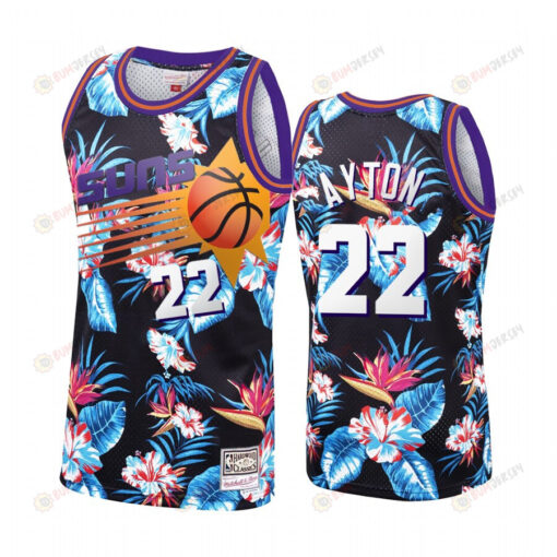 Deandre Ayton 22 Phoenix Suns Black Floral Fashion Jersey