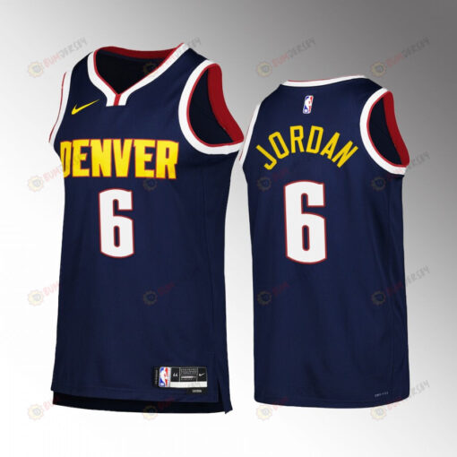 Deandre Jordan 6 Denver Nuggets Navy Jersey 2022-23 Icon Edition Swingman