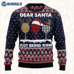 Dear Santa Just Bring Wine Ugly Sweaters For Men Women Unisex