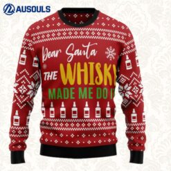 Dear Santa The Whisky Made Me Do It Ugly Sweaters For Men Women Unisex