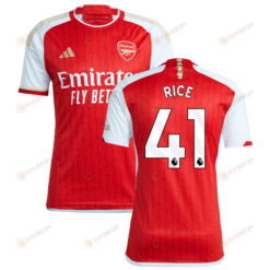 Declan Rice 41 Arsenal 2023-24 Home Jersey - Red