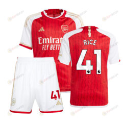 Declan Rice 41 Arsenal 2023-24 Home Youth Jersey - Red