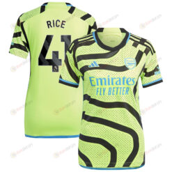 Declan Rice 41 Arsenal 2023/24 Away Women Jersey - Yellow