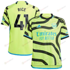 Declan Rice 41 Arsenal 2023/24 Away Youth Jersey - Yellow