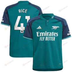 Declan Rice 41 Arsenal 2023/24 Third YOUTH Jersey - Green
