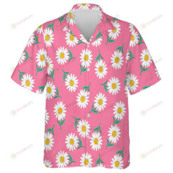Decorative Ditsy Flower Sunflowers On Pink Background Hawaiian Shirt