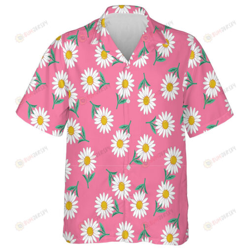 Decorative Ditsy Flower Sunflowers On Pink Background Hawaiian Shirt