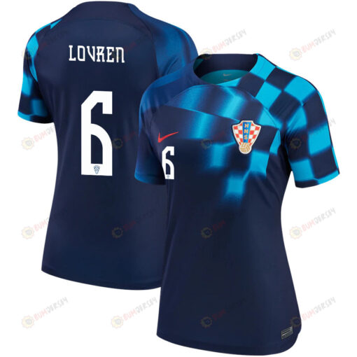 Dejan Lovren 6 Croatia National Team 2022-23 Qatar World Cup - Away Women Jersey