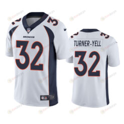Delarrin Turner-Yell 32 Denver Broncos White Vapor Limited Jersey