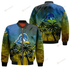 Delaware Blue Hens Bomber Jacket 3D Printed Coconut Tree Tropical Grunge