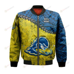 Delaware Blue Hens Bomber Jacket 3D Printed Grunge Polynesian Tattoo