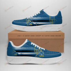 Delaware Fightin Logo Stripe Pattern Air Force 1 Printed In Blue