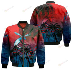 Delaware State Hornets Bomber Jacket 3D Printed Coconut Tree Tropical Grunge