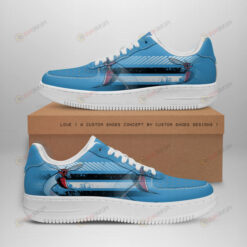 Delaware State Hornets Logo Pattern Air Force 1 Printed In Blue