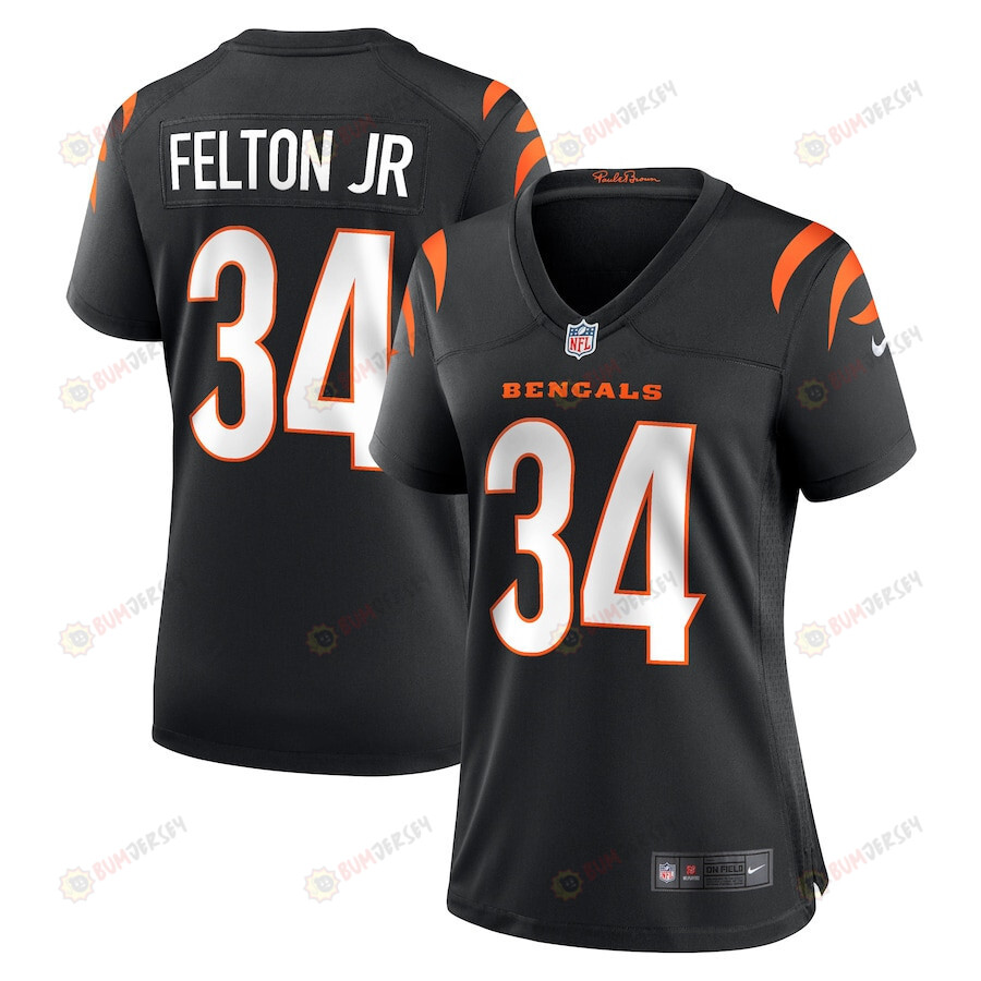 Demetric Felton Jr. 34 Cincinnati Bengals Women's Game Jersey - Black Demetric Felton Jr. 34 Cincinnati Bengals Women's Game Jersey - Black