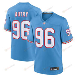 Denico Autry 96 Tennessee Titans Oilers Throwback Alternate Game Men Jersey - Light Blue