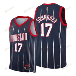 Dennis Schroder Rockets 2022 City Edition Navy 17 Jersey 75th Diamond Badge - Men Jersey