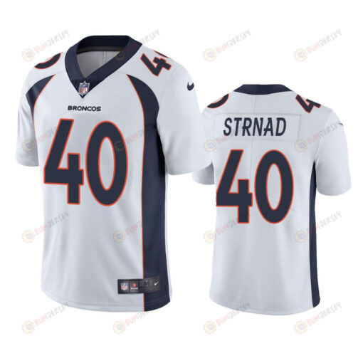 Denver Broncos 40 Justin Strnad White Jersey