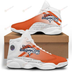 Denver Broncos American Air Jordan 13 Shoes Sneakers In Orange And White