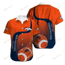 Denver Broncos Curved Hawaiian Shirt In Orange