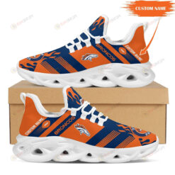 Denver Broncos Custom Name Stripe 3D Max Soul Sneaker Shoes