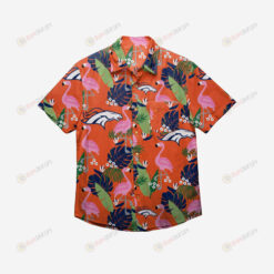Denver Broncos Floral Button Up Hawaiian Shirt