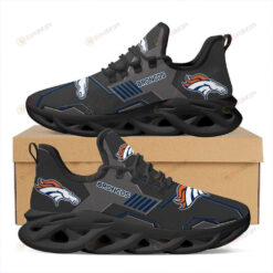 Denver Broncos Logo 3D Max Soul Sneaker Shoes In Black