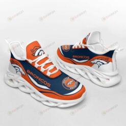 Denver Broncos Logo 3D Max Soul Sneaker Shoes In Orange Blue