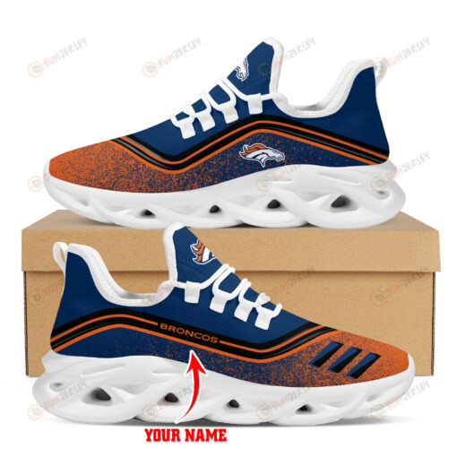 Denver Broncos Logo Border Pattern Custom Name 3D Max Soul Sneaker Shoes