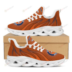 Denver Broncos Logo Custom Name Pattern 3D Max Soul Sneaker Shoes In Orange