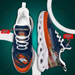 Denver Broncos Logo Flag Pattern Custom Name 3D Max Soul Sneaker Shoes