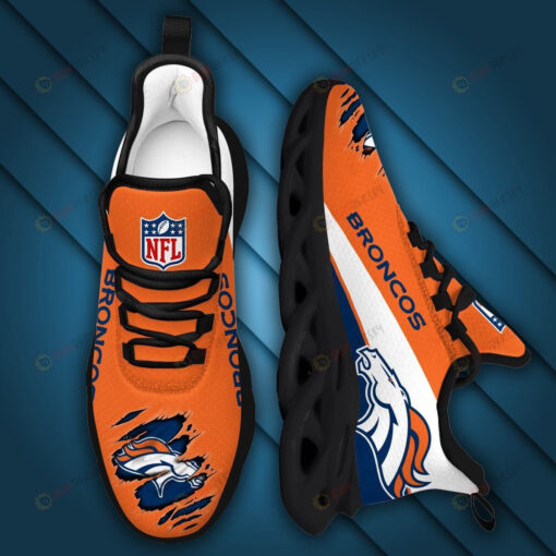 Denver Broncos Logo Orange 3D Max Soul Sneaker Shoes