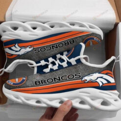 Denver Broncos Logo Orange Stripe Pattern 3D Max Soul Sneaker Shoes