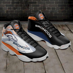 Denver Broncos Logo Pattern In Black Air Jordan 13 Shoes Sneakers