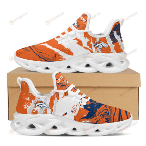 Denver Broncos Logo Slick Pattern Custom Name 3D Max Soul Sneaker Shoes