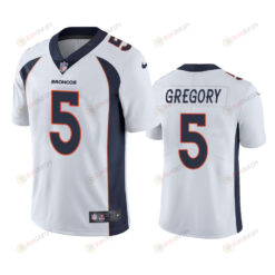 Denver Broncos Randy Gregory 5 White Vapor Limited Jersey