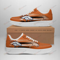 Denver Broncos Shadow Logo Stripe Pattern Air Force 1 Printed In Orange