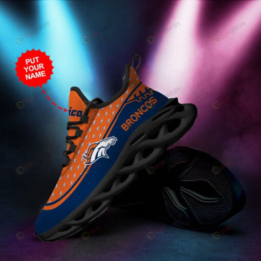 Denver Broncos Small Logo Pattern Custom Name 3D Max Soul Sneaker Shoes