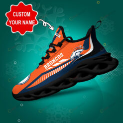 Denver Broncos Stripe Line Pattern Custom Name 3D Max Soul Sneaker Shoes