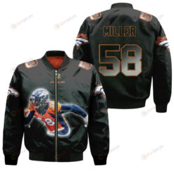 Denver Broncos Von Miller Pattern Bomber Jacket - Black