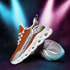 Denver Broncos White Line Pattern Orange 3D Max Soul Sneaker Shoes